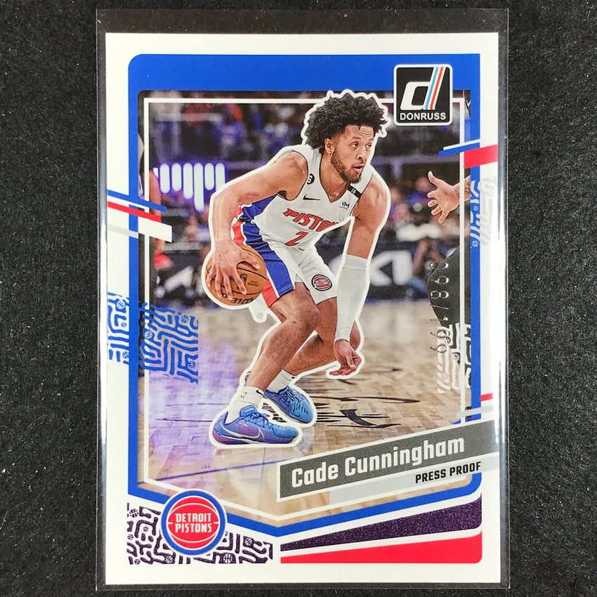 2023-24 Donruss Cade Cunningham Base Purple Press Proof 98/199