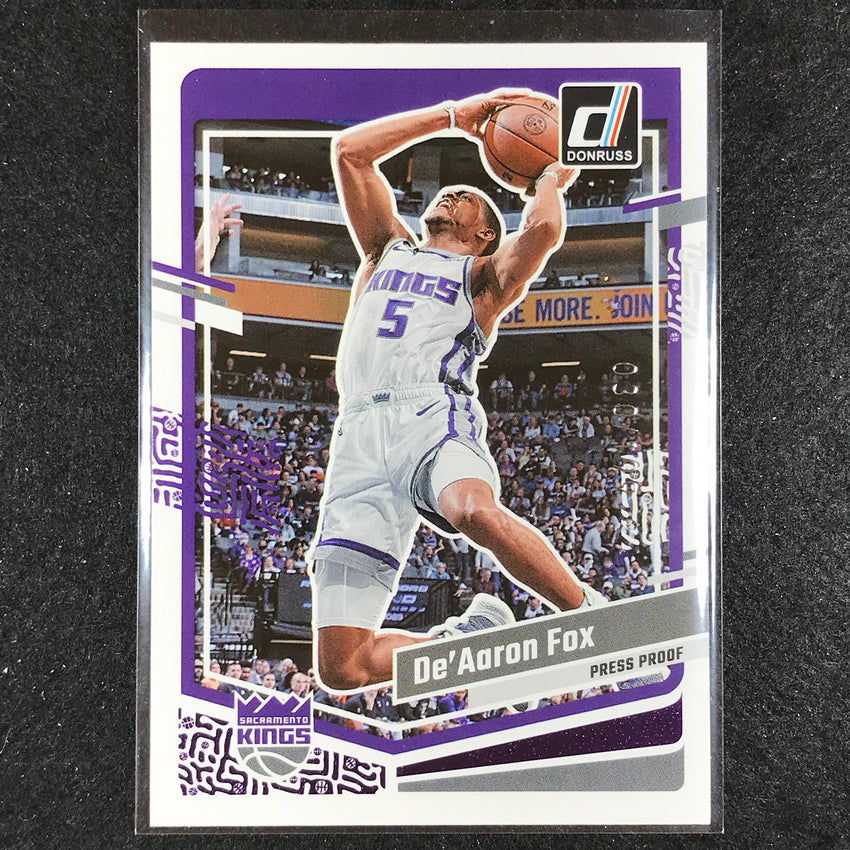2023-24 Donruss Deaaron Fox Base Purple Press Proof 30/199