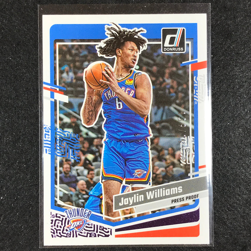 2023-24 Donruss Jaylin Williams Base Purple Press Proof 139/199