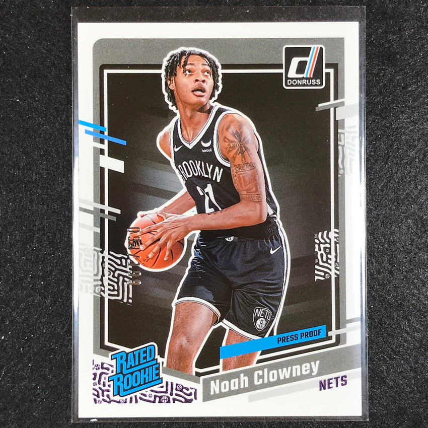 2023-24 Donruss Noah Clowney Rated Rookie Purple Press Proof 93/199