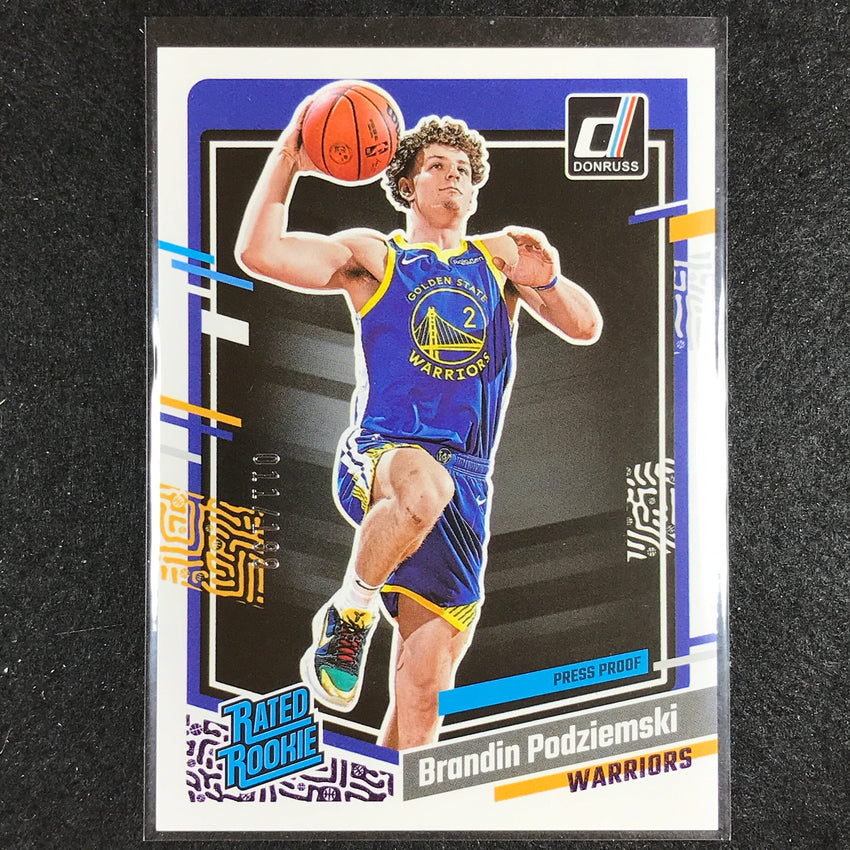 2023-24 Donruss Brandin Podziemski Rated Rookie Purple Press Proof 11/199