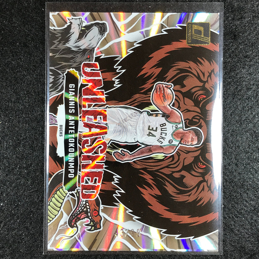 2023-24 Donruss Giannis Antetokounmpo Unleashed Laser Holo 43/99