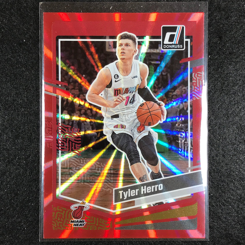 2023-24 Donruss Tyler Herro Base Red Laser Holo 56/99