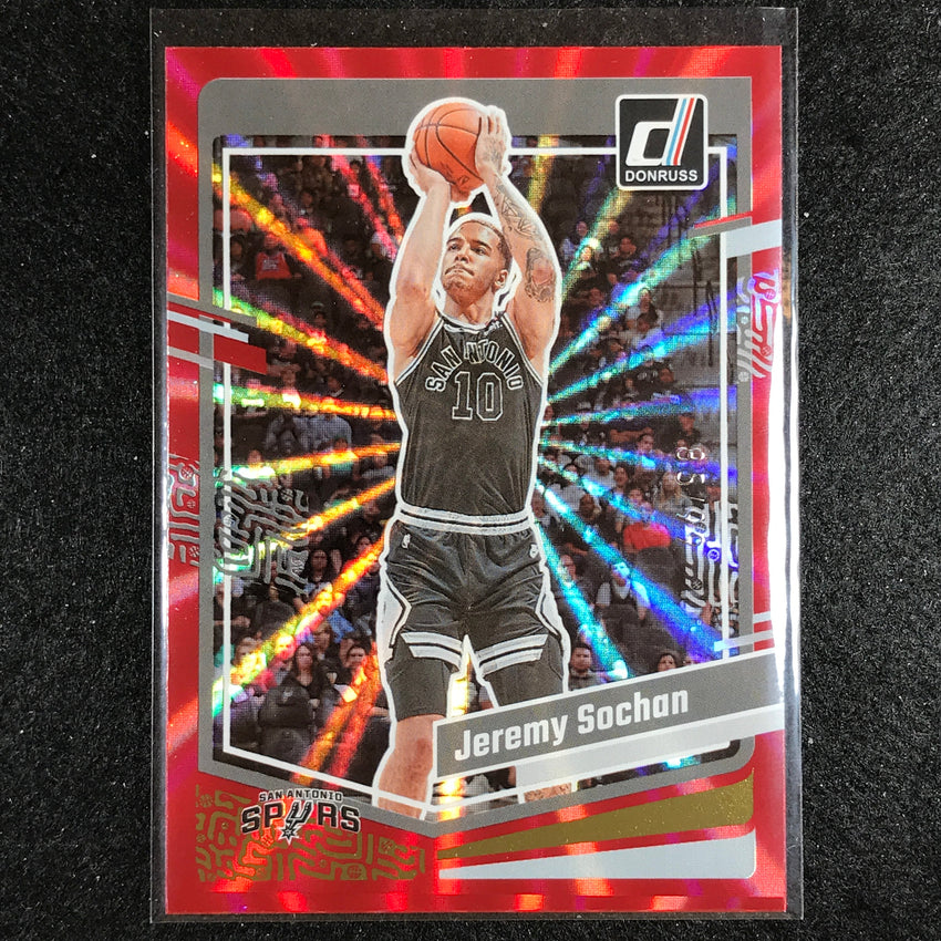 2023-24 Donruss Jeremy Sochan Base Red Laser Holo 85/99
