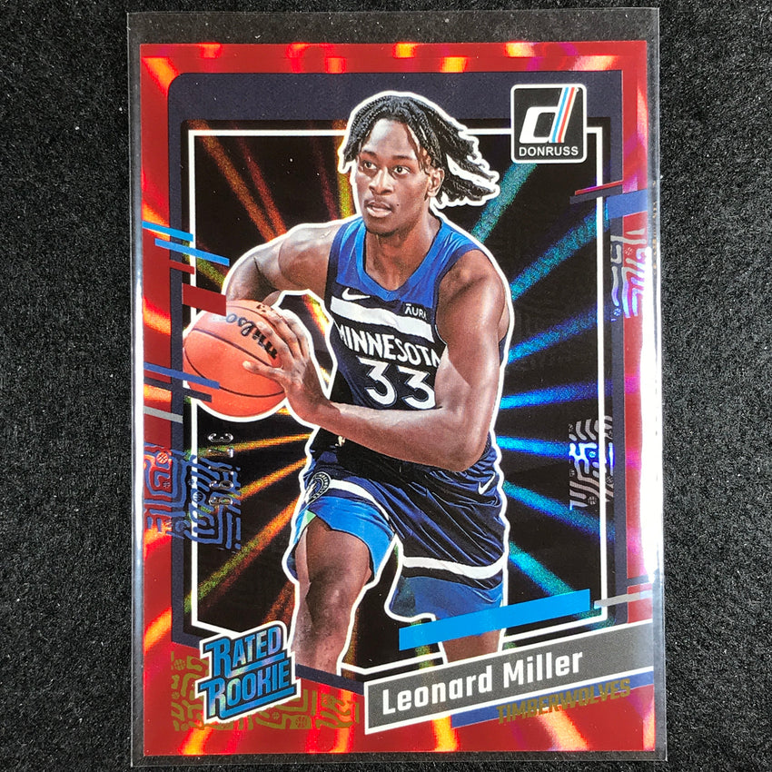 2023-24 Donruss Leonard Miller Rated Rookie Red Laser Holo 37/99