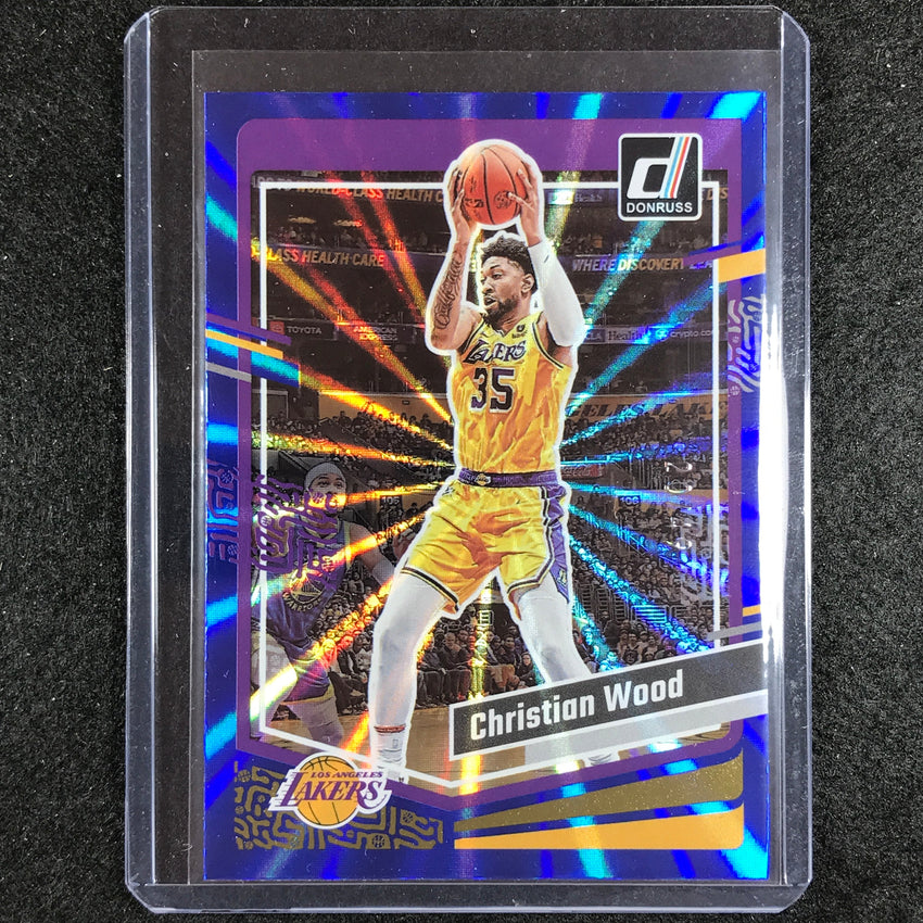 2023-24 Donruss Christian Wood Base Blue Laser Holo 20/49
