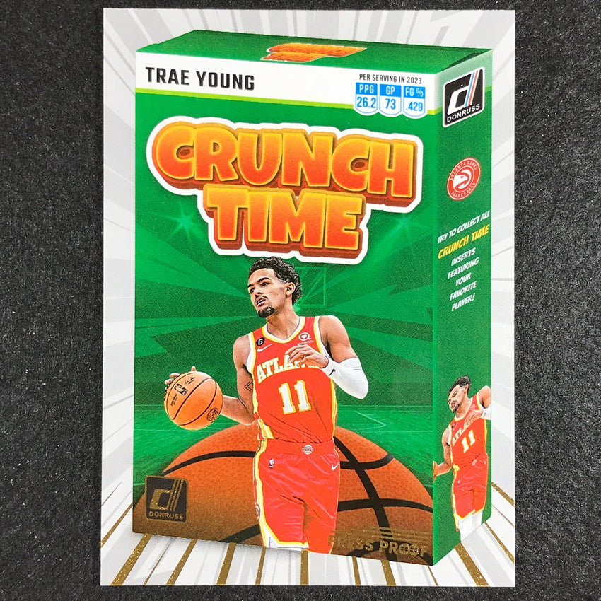 2023-24 Donruss TRAE YOUNG Crunch Time Press Proof #14