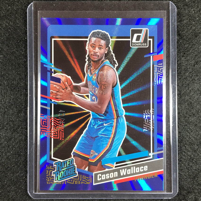 2023-24 Donruss Cason Wallace Rated Rookie Blue Laser Holo 42/49