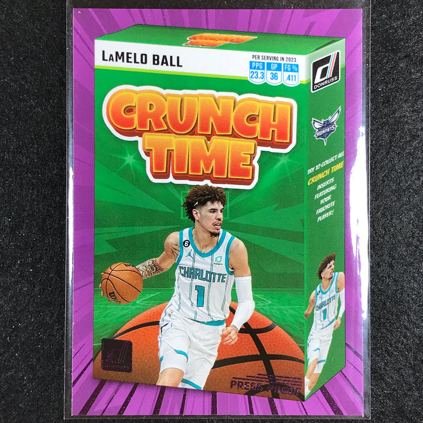 2023-24 Donruss Lamelo Ball Crunch Time Purple Press Proof No 5