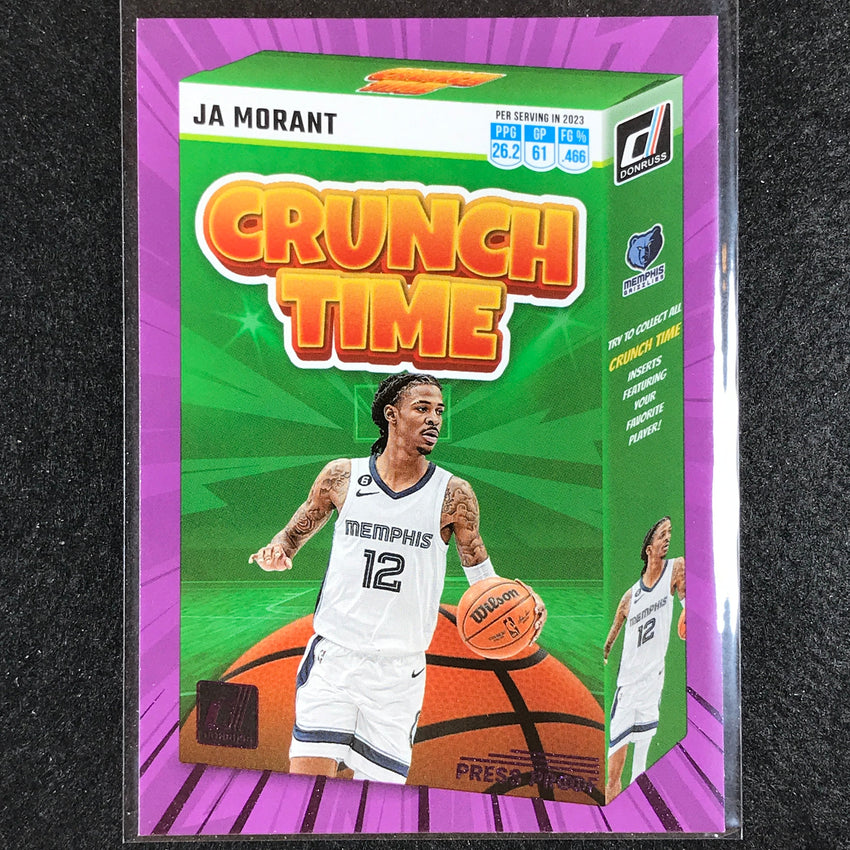 2023-24 Donruss Ja Morant Crunch Time Purple Press Proof No 7