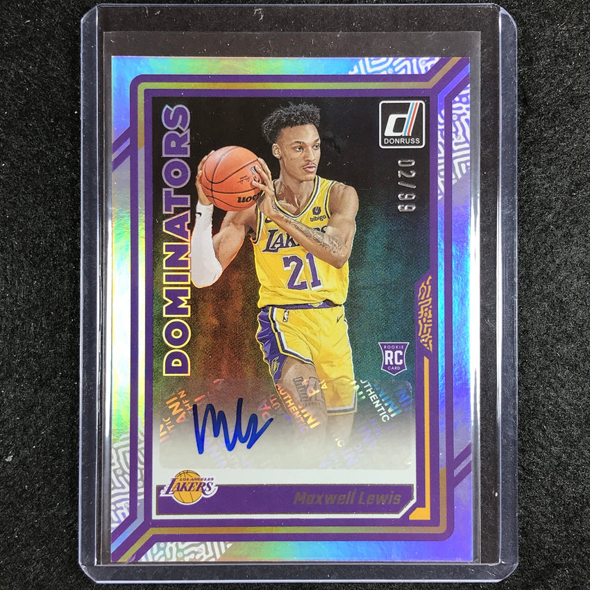 2023-24 Donruss Maxwell Lewis Dominators Rookie Auto Base 2/99