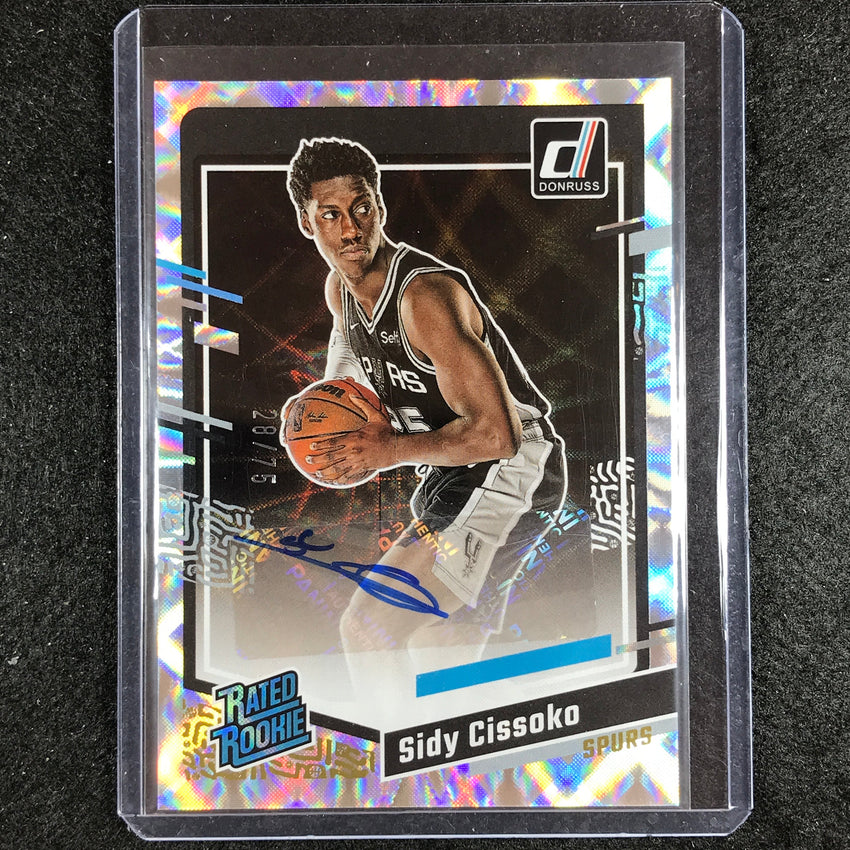 2023-24 Donruss Sidy Cissoko Rated Rookie Signatures Auto Frame Holo 28/75