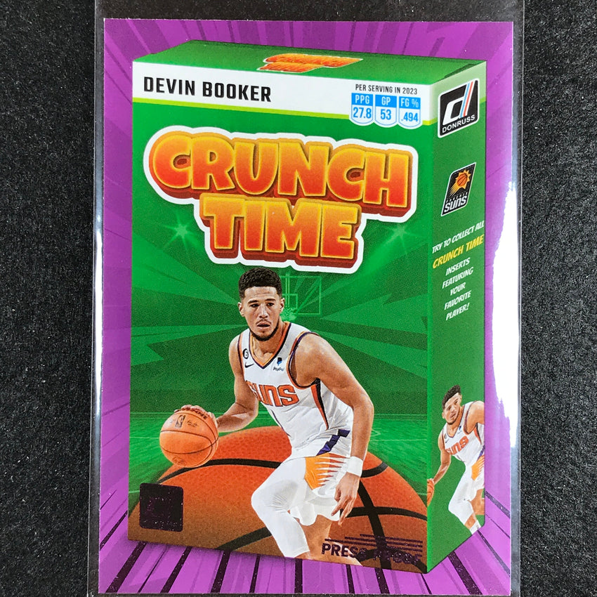 2023-24 Donruss Devin Booker Crunch Time Purple Press Proof No 11