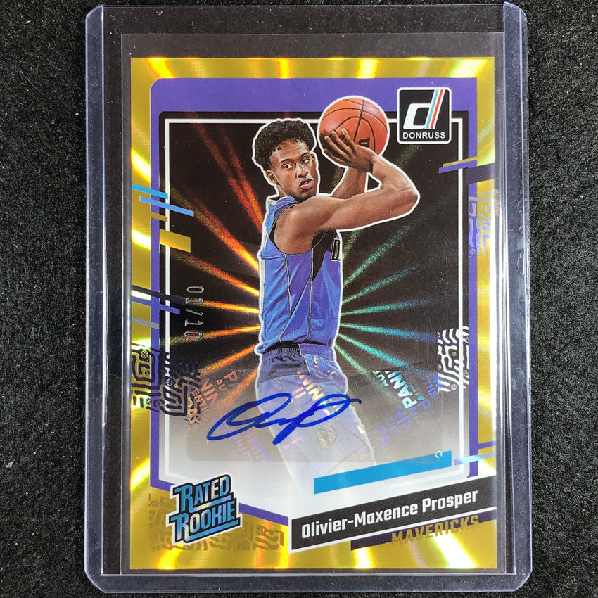 2023-24 Donruss Olivier Maxence-prosper Rated Rookie Auto Gold Laser Holo 1/10