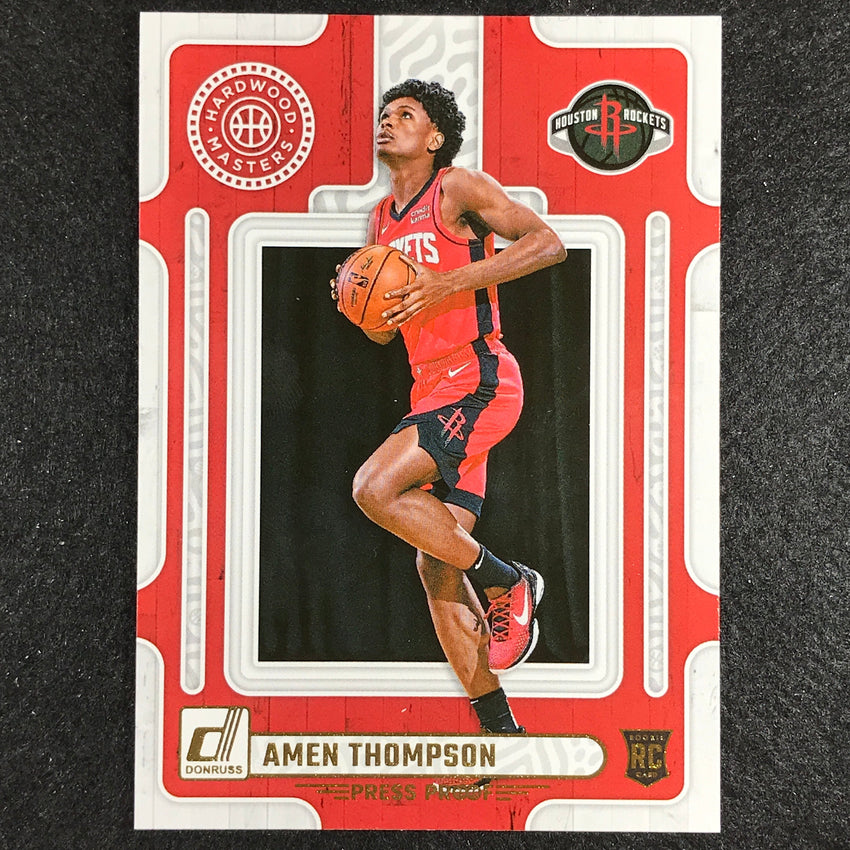 2023-24 Donruss Amen Thompson Hardwood Masters Rookie Press Proof No 1
