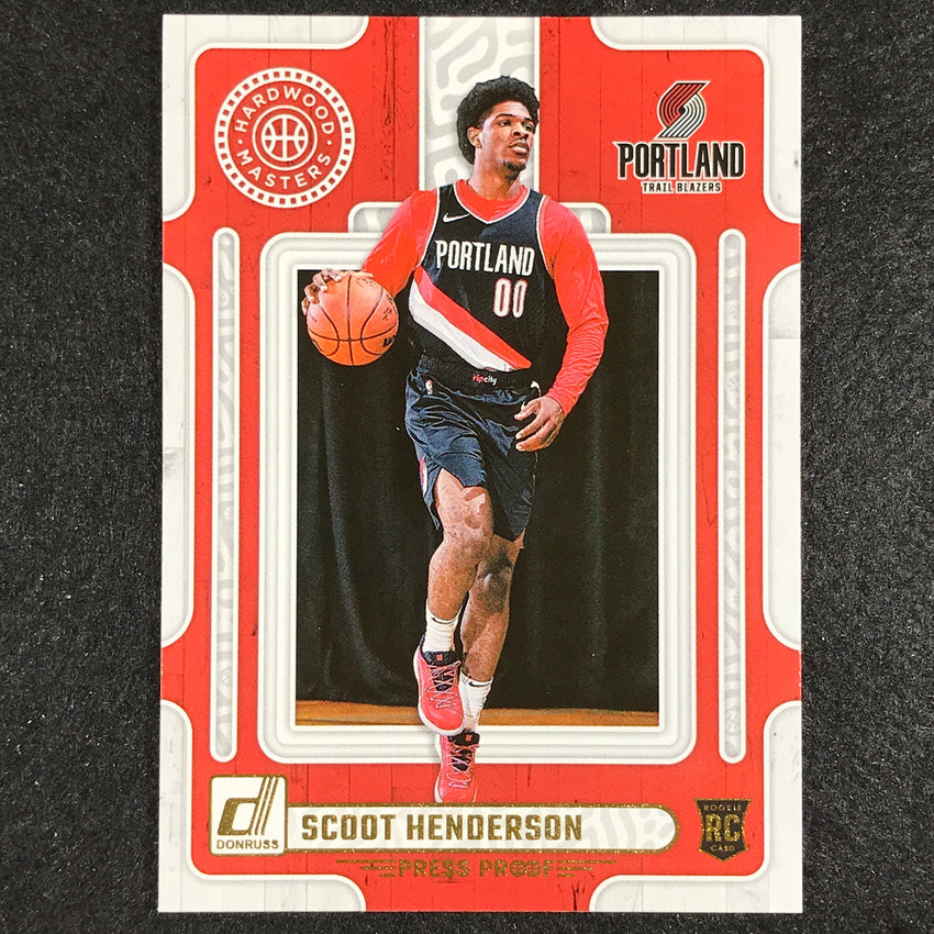 2023-24 Donruss Scoot Henderson Hardwood Masters Rookie Press Proof No 5