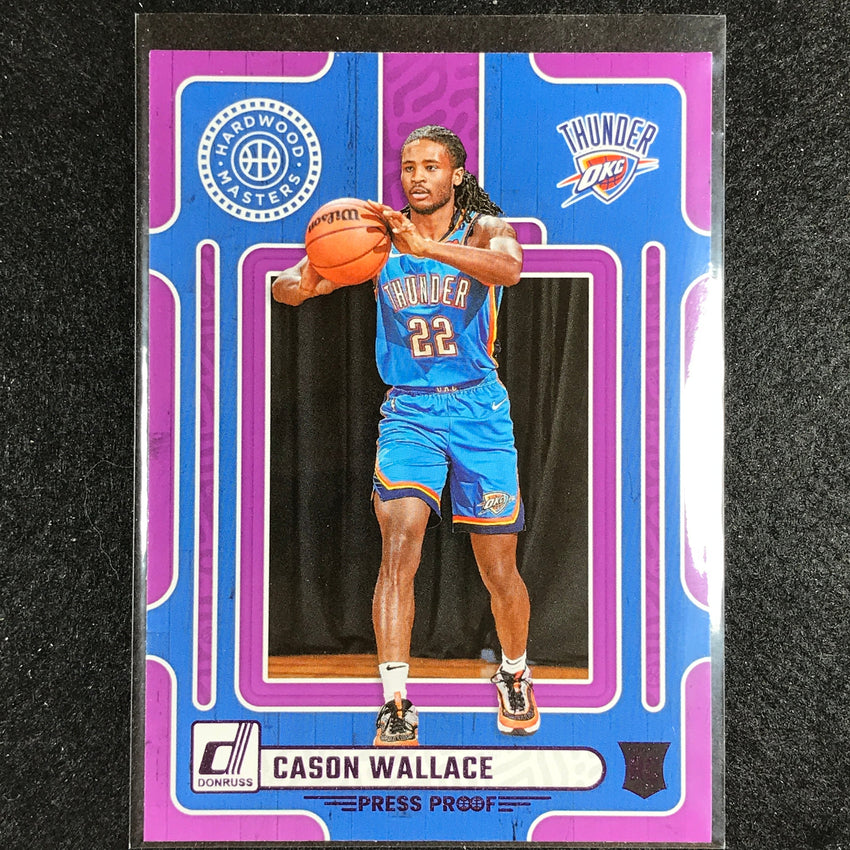 2023-24 Donruss Cason Wallace Hardwood Masters Rookie Purple Press Proof No 6