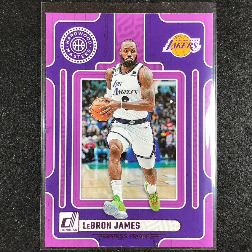 2023-24 Donruss Lebron James Hardwood Masters Purple Press Proof No 8
