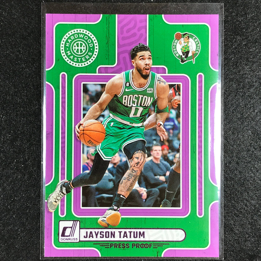2023-24 Donruss Jayson Tatum Hardwood Masters Purple Press Proof No 14