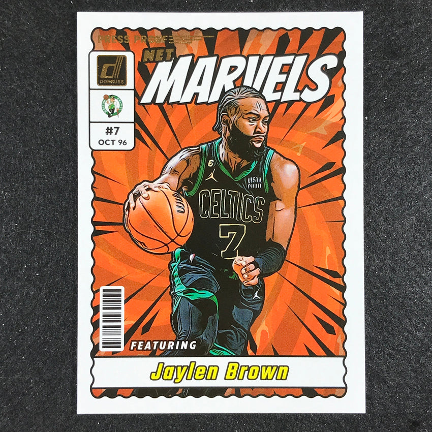 2023-24 Donruss Jaylen Brown Net Marvels Press Proof No 4