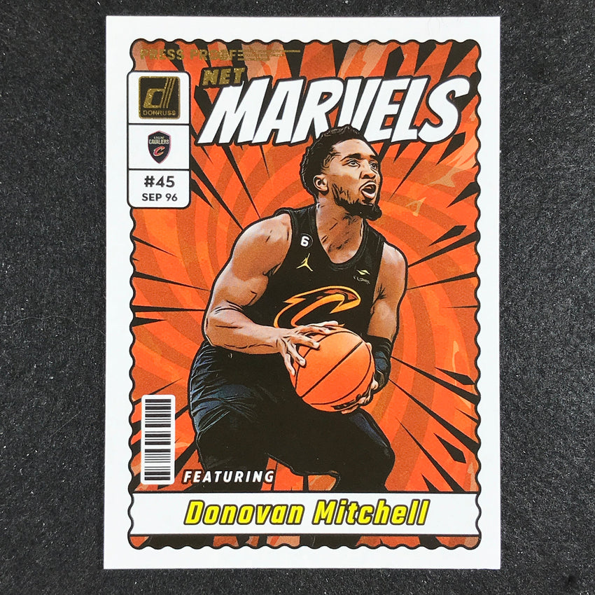 2023-24 Donruss Donovan Mitchell Net Marvels Press Proof No 15