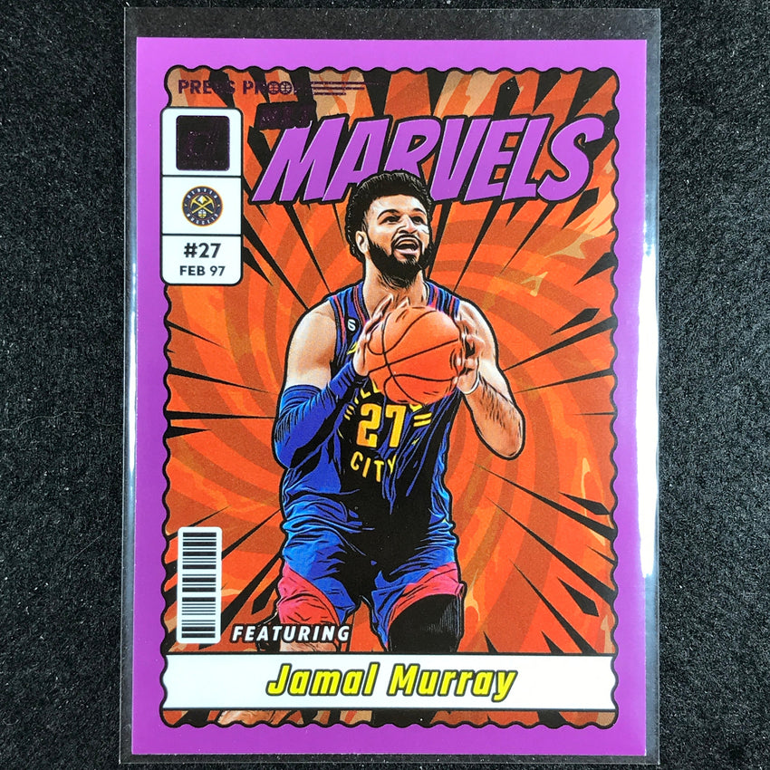 2023-24 Donruss Jamal Murray Net Marvels Purple Press Proof No 8