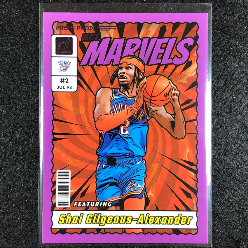 2023-24 Donruss Shai Gilgeous-alexander Net Marvels Purple Press Proof No 17