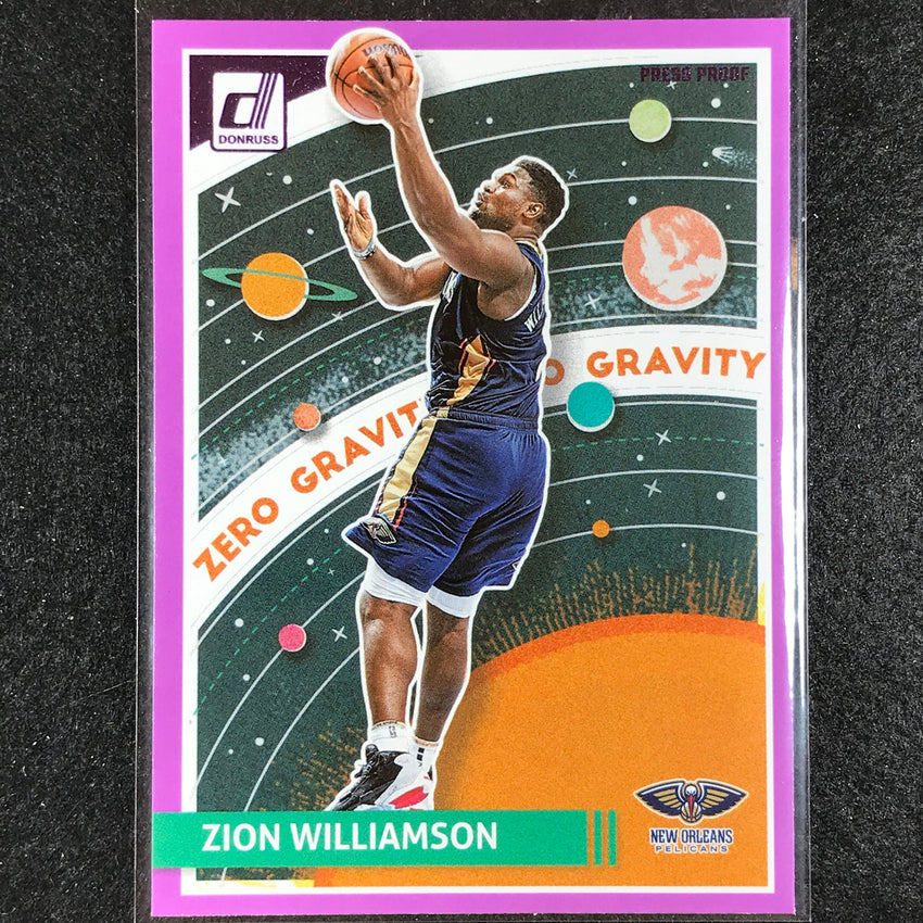 2023-24 Donruss Zion Williamson Zero Gravity Purple Press Proof No 5