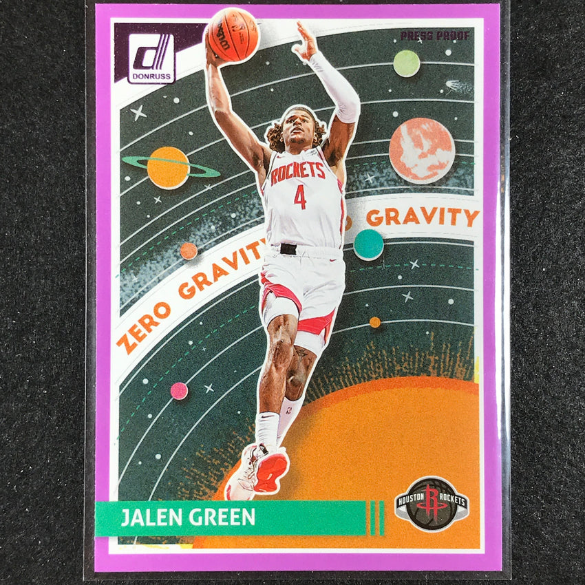 2023-24 Donruss Jalen Green Zero Gravity Purple Press Proof No 6