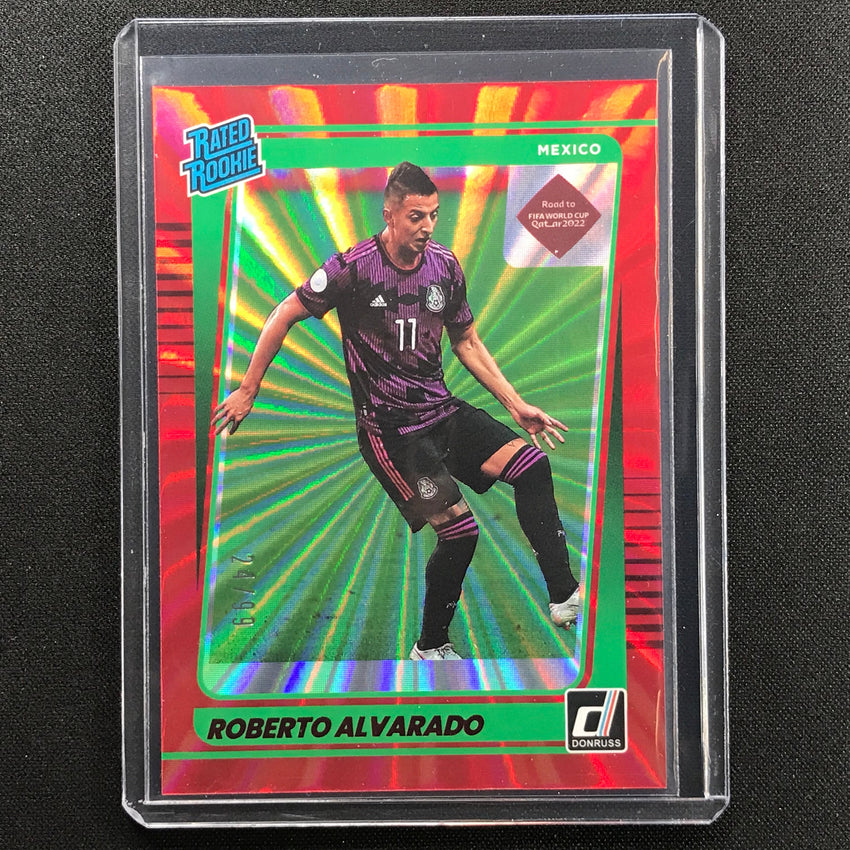2021-22 Donruss Road To Qatar Roberto Alvarado Rated Rookie Holo Red Laser 24/99