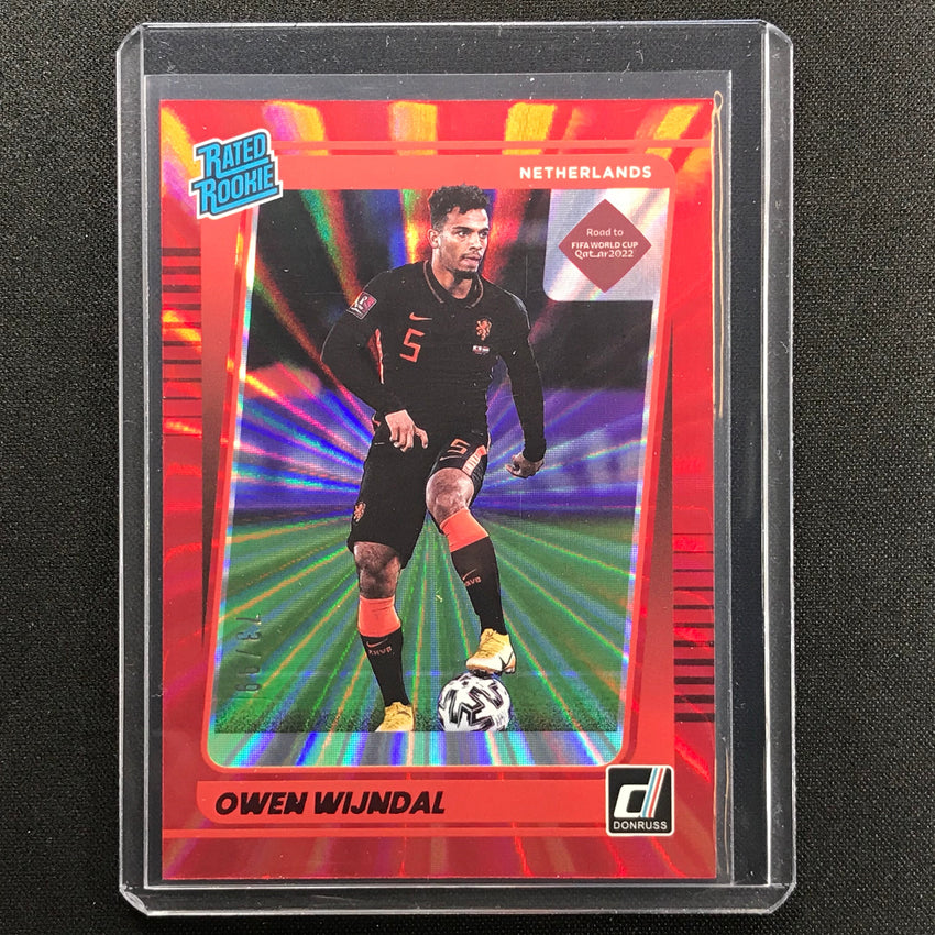 2021-22 Donruss Road To Qatar Owen Wijndal Rated Rookie Holo Red Laser 73/99