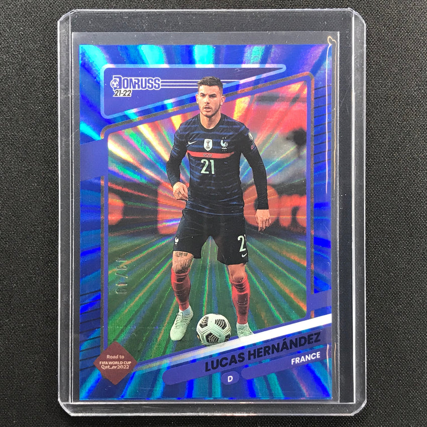 2021-22 Donruss Road To Qatar Lucas Hernandez Holo Blue Laser 43/49