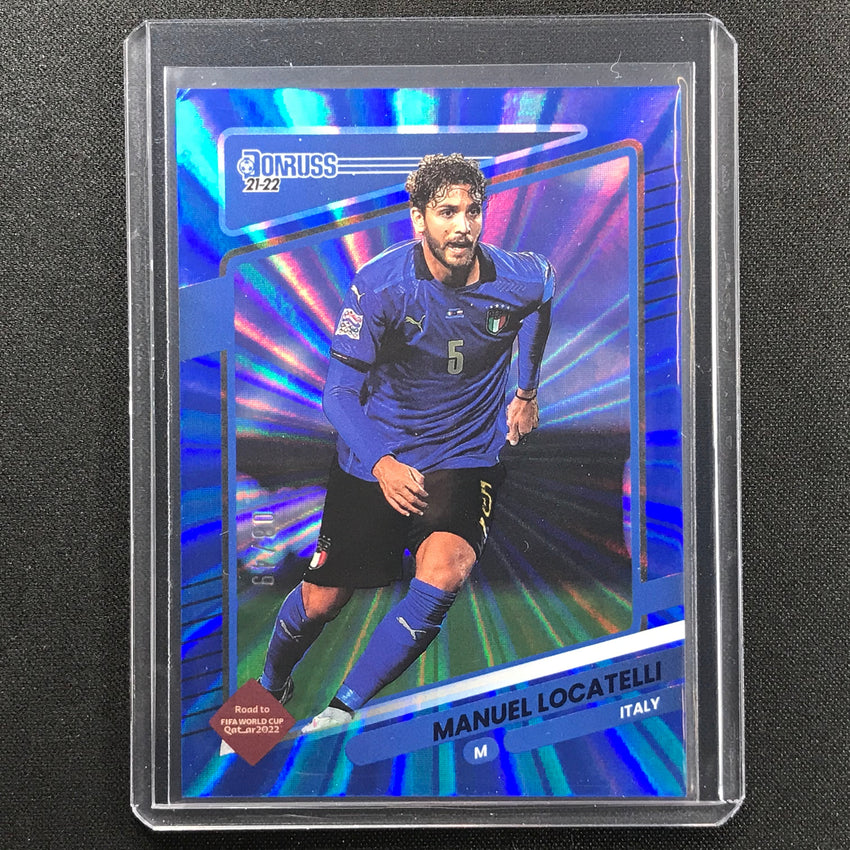 2021-22 Donruss Road To Qatar Manuel Locatelli Holo Blue Laser 8/49