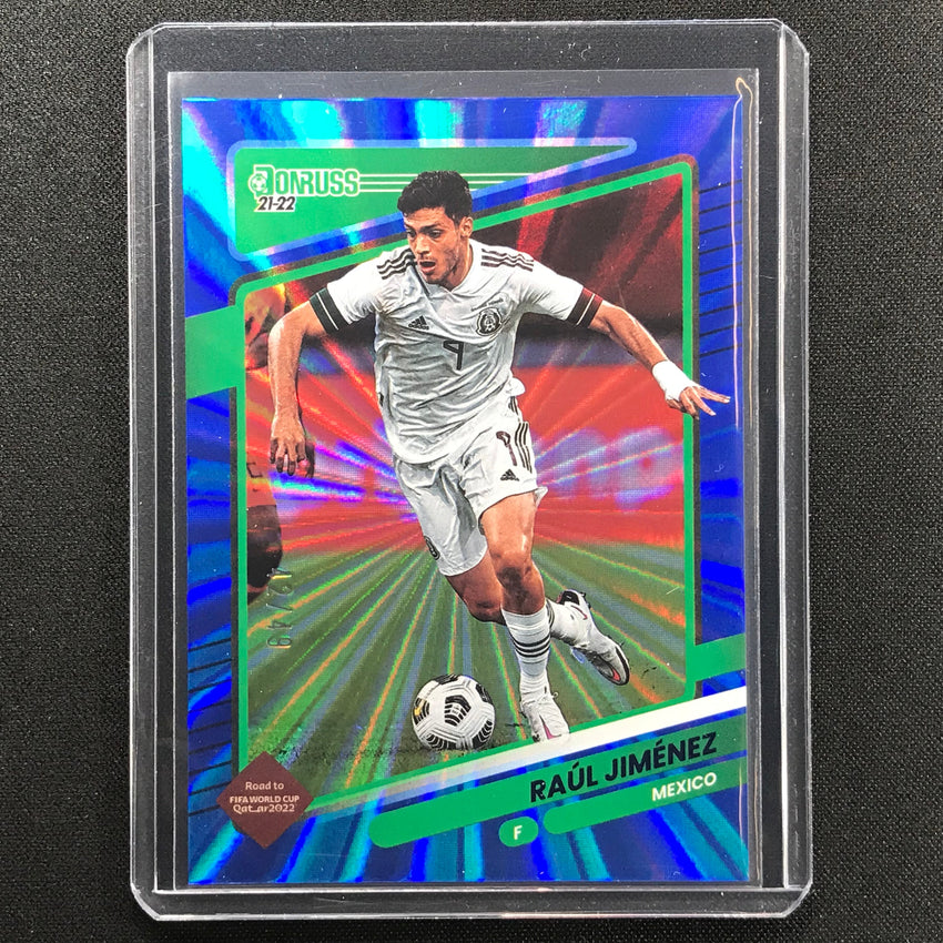 2021-22 Donruss Road To Qatar Raul Jimenez Holo Blue Laser 42/49