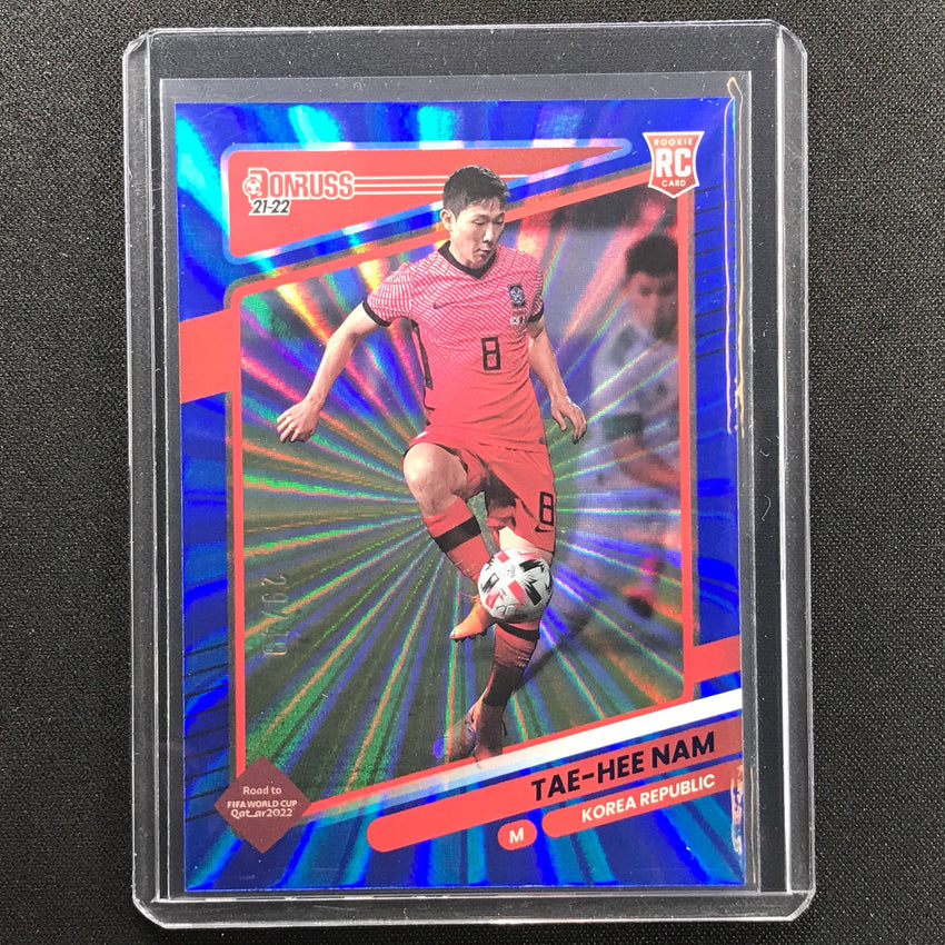 2021-22 Donruss Road To Qatar Tae-hee Nam Rookie Holo Blue Laser 29/49
