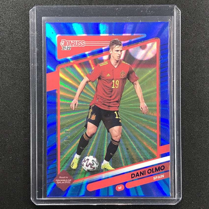 2021-22 Donruss Road To Qatar Dani Olmo Holo Blue Laser 4/49