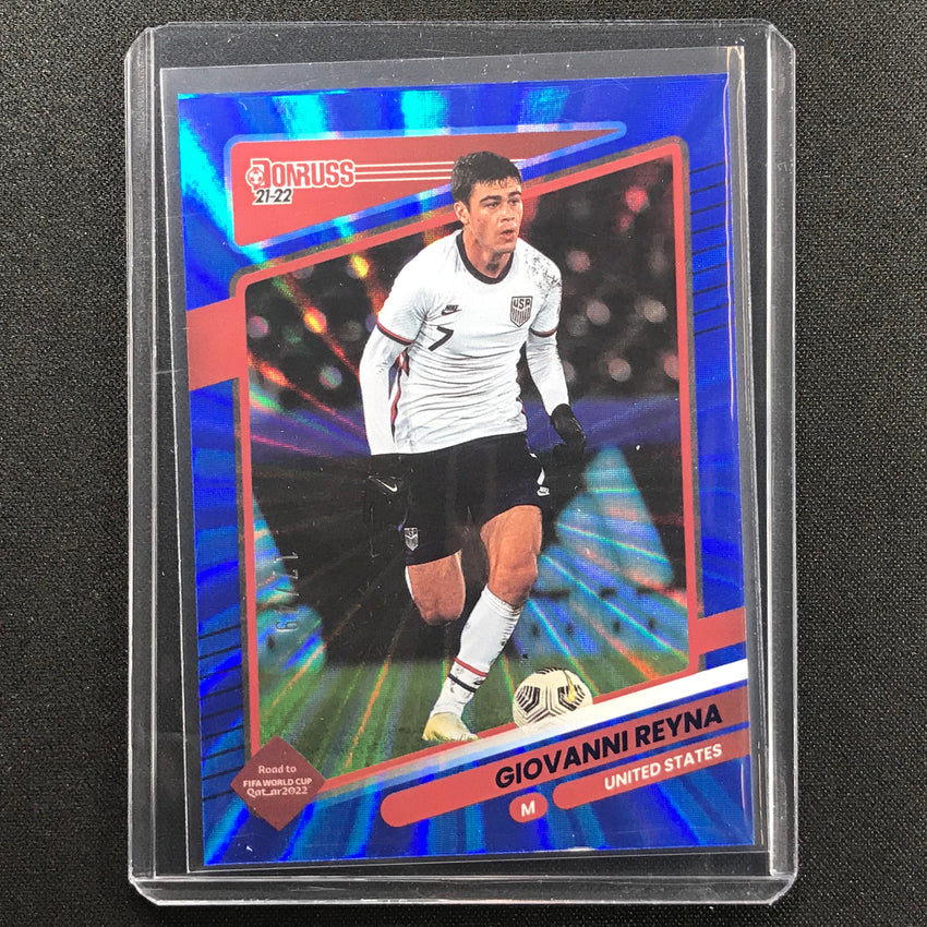 2021-22 Donruss Road To Qatar Giovanni Reyna Holo Blue Laser 17/49