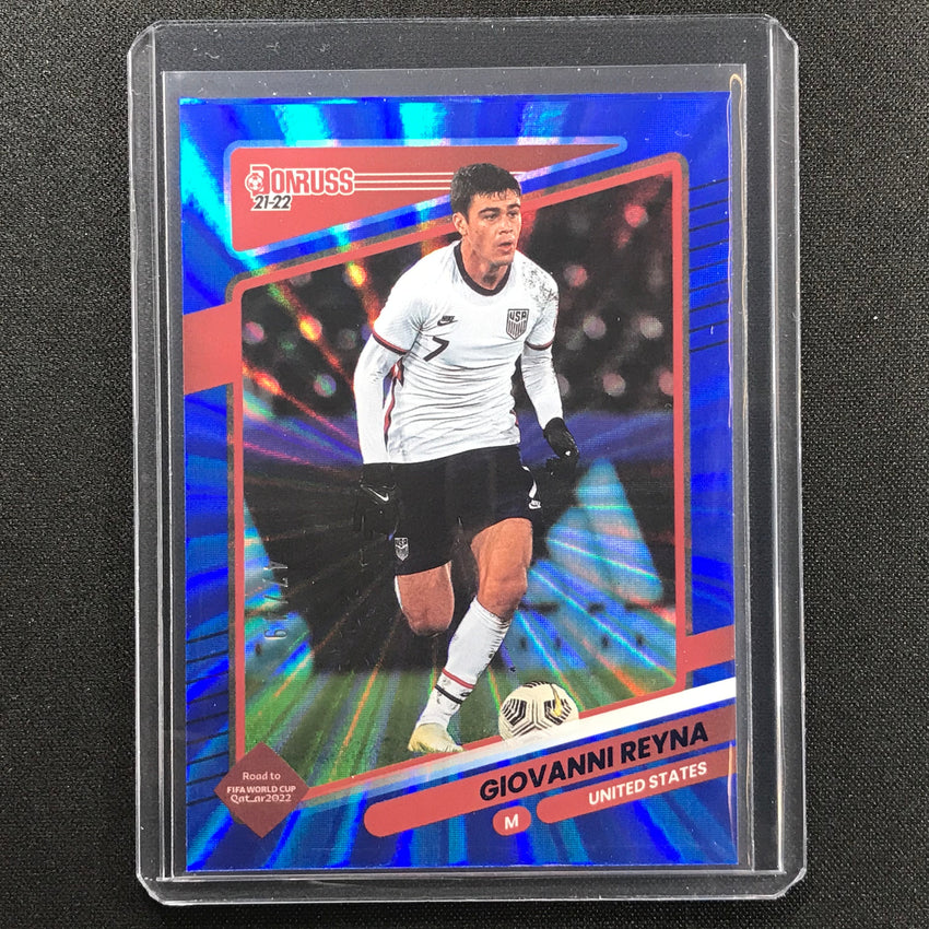 2021-22 Donruss Road To Qatar Giovanni Reyna Holo Blue Laser 47/49