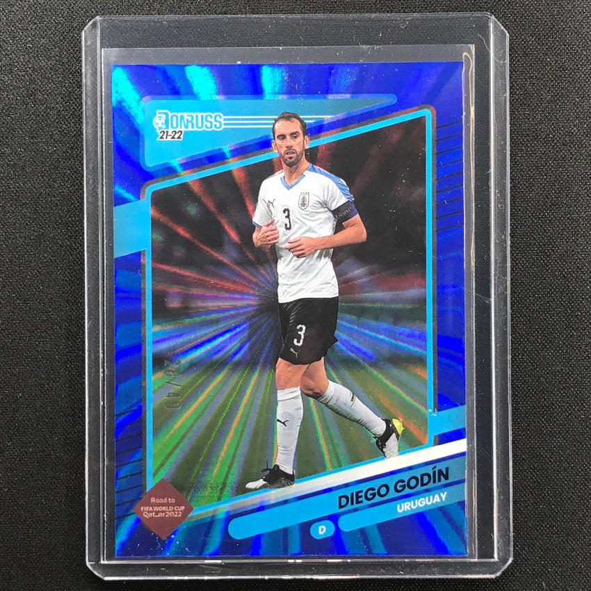 2021-22 Donruss Road To Qatar Diego Godin Holo Blue Laser 28/49