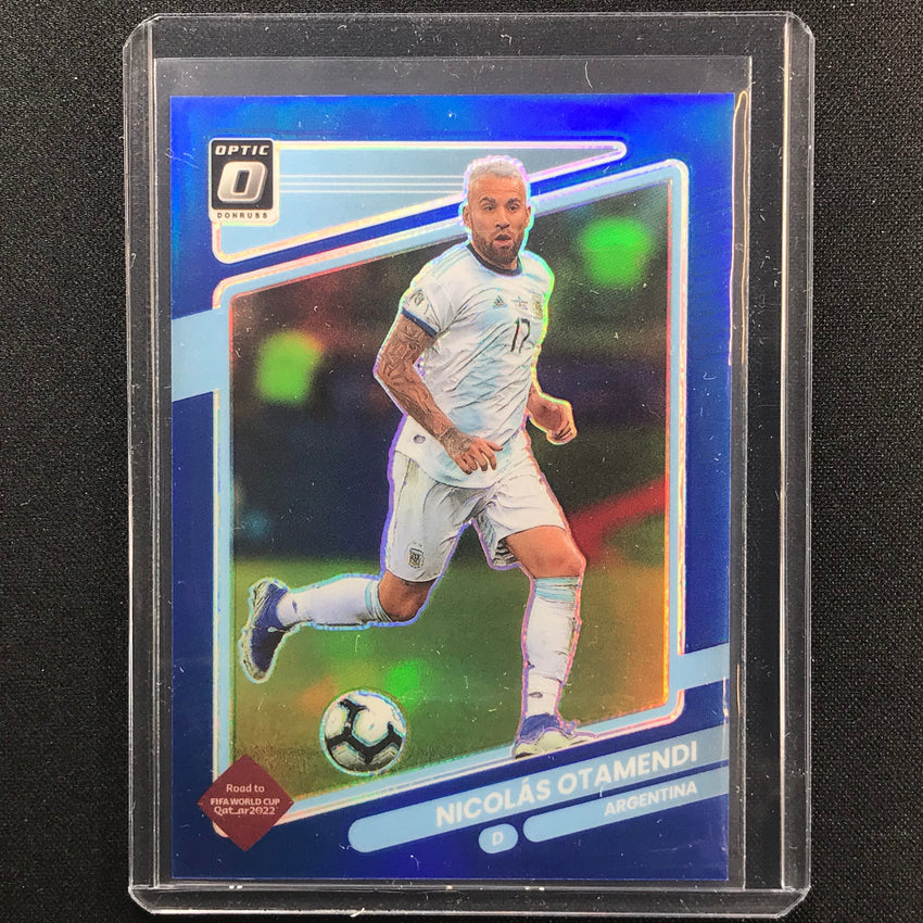 2021-22 Donruss Road To Qatar Nicolas Otamendi Optic Blue 57/99