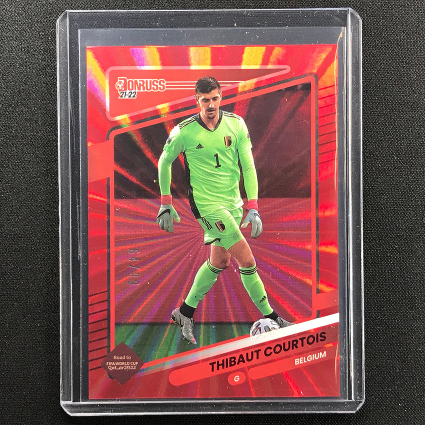 2021-22 Donruss Road To Qatar Thibaut Courtois Holo Red Laser 64/99