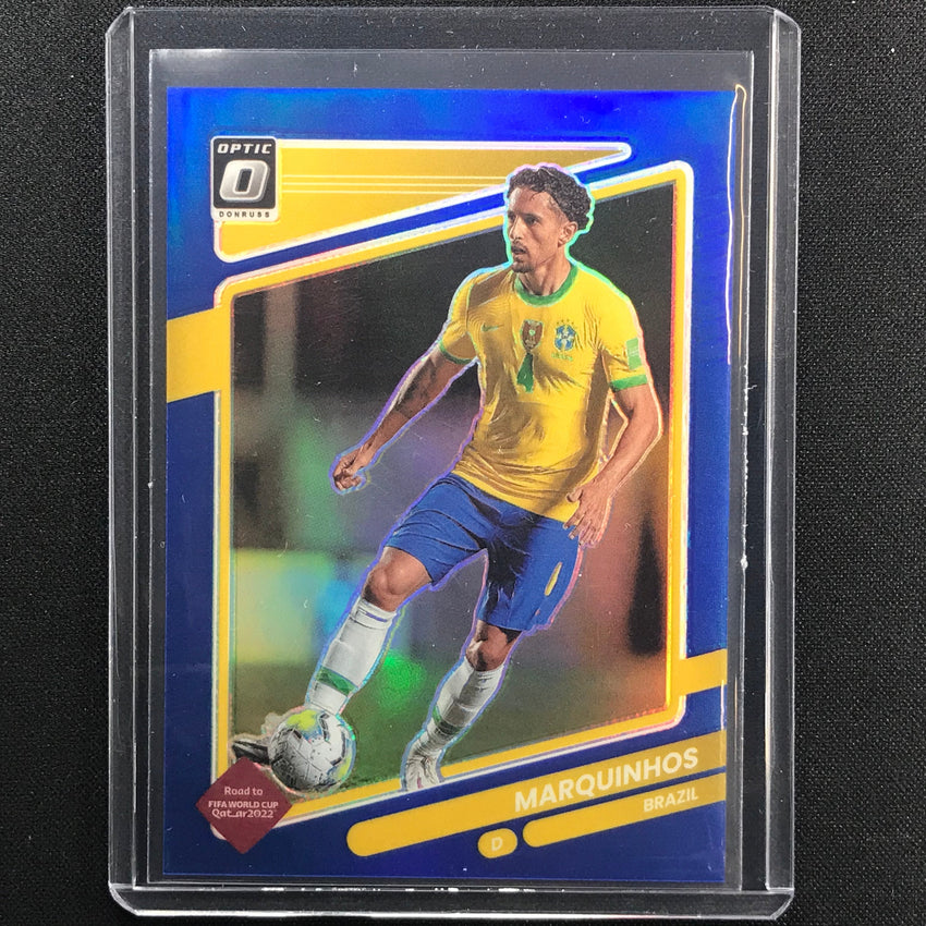 2021-22 Donruss Road To Qatar Marquinhos Optic Blue 35/99