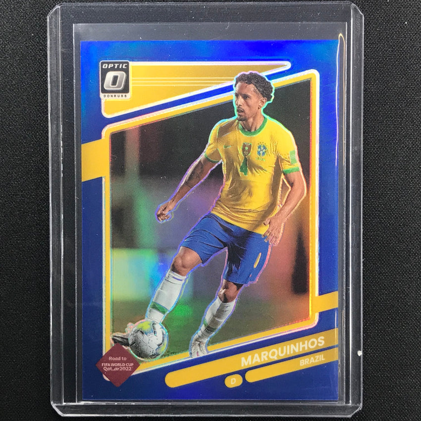 2021-22 Donruss Road To Qatar Marquinhos Optic Blue 54/99