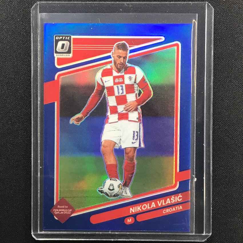 2021-22 Donruss Road To Qatar Nikola Vlasic Optic Blue 33/99