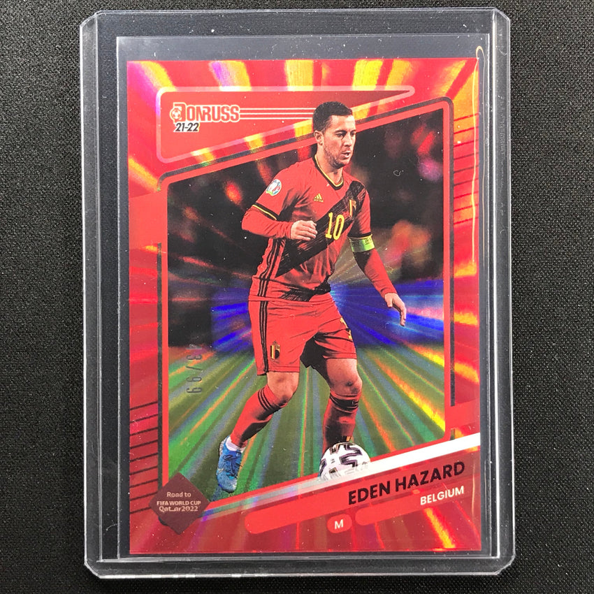 2021-22 Donruss Road To Qatar Eden Hazard Holo Red Laser 43/99