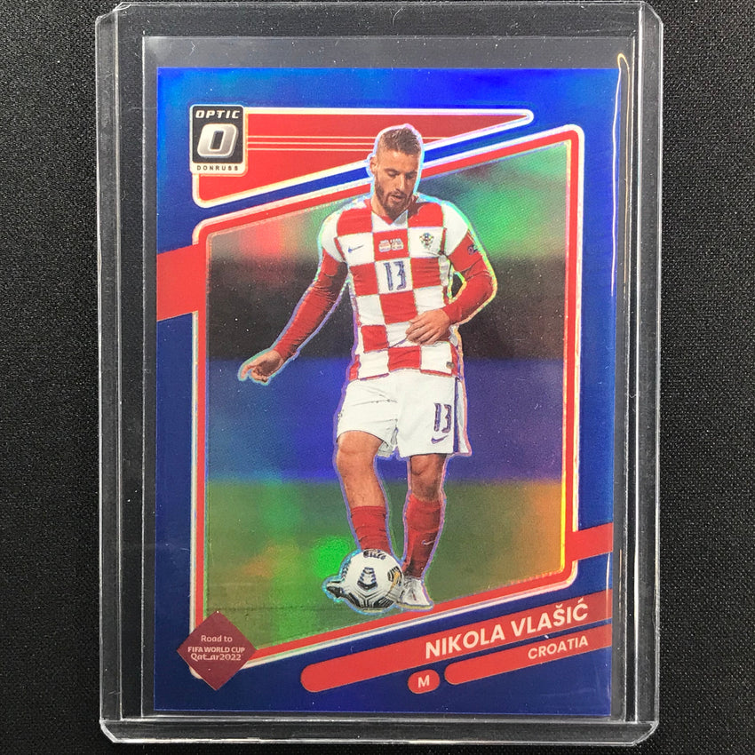 2021-22 Donruss Road To Qatar Nikola Vlasic Optic Blue 45/99