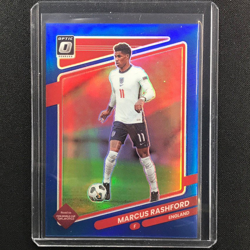 2021-22 Donruss Road To Qatar Marcus Rashford Optic Blue 47/99