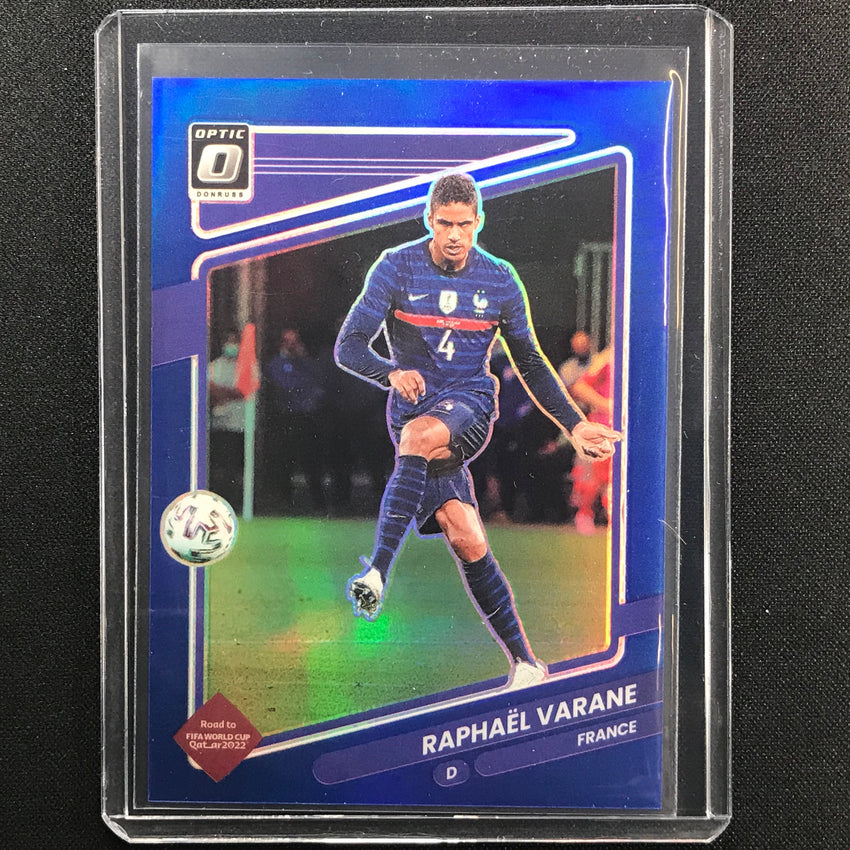 2021-22 Donruss Road To Qatar Raphael Varane Optic Blue 51/99