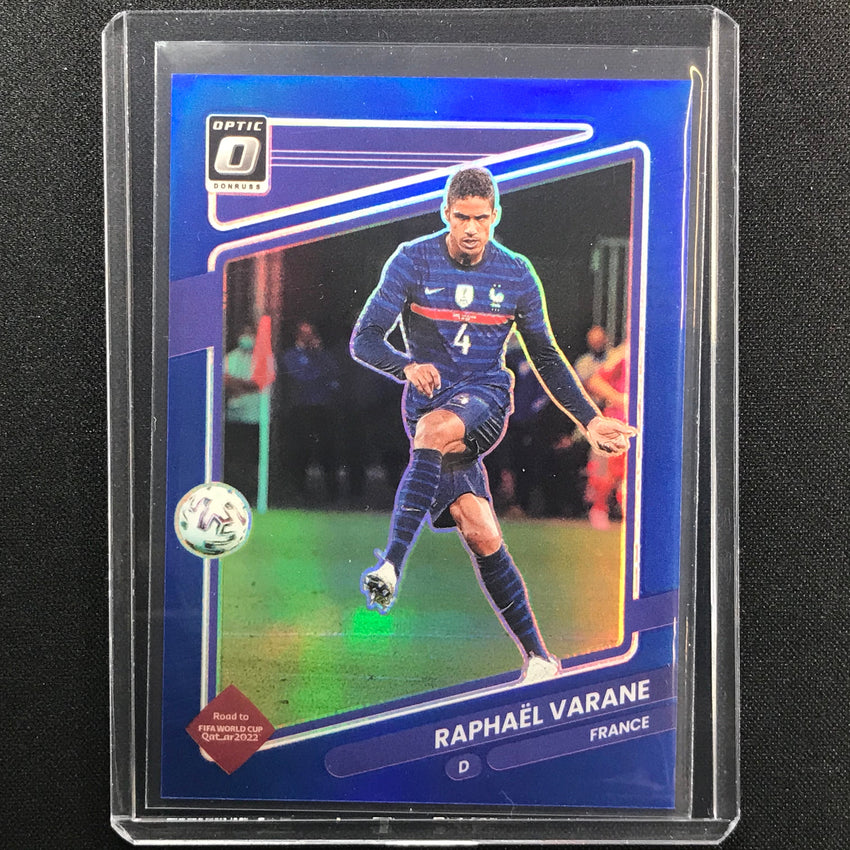 2021-22 Donruss Road To Qatar Raphael Varane Optic Blue 92/99