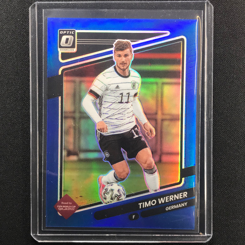 2021-22 Donruss Road To Qatar Timo Werner Optic Blue 75/99